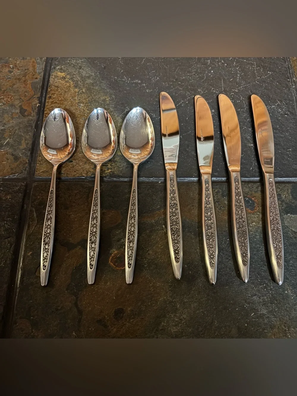 Vintage Ekco Home Products NICOLE Stainless Silverware 7 Pc Lot